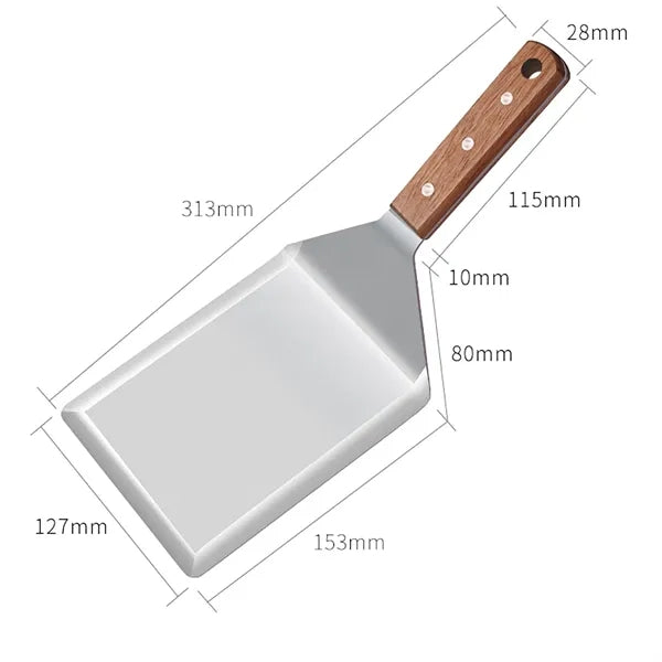 5" x 6" Stainless Steel Metal Griddle Spatula