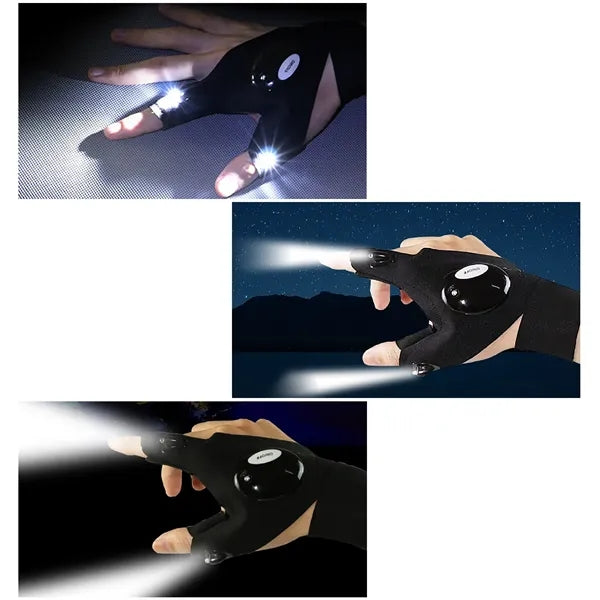 Hands Free LED Flashlight Gloves Pair
