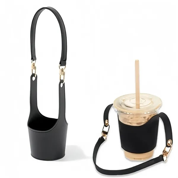PU Leather Water Bottle Sleeve Holder Bag Outdoor