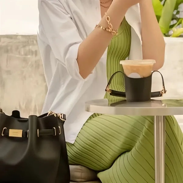 PU Leather Water Bottle Sleeve Holder Bag Outdoor