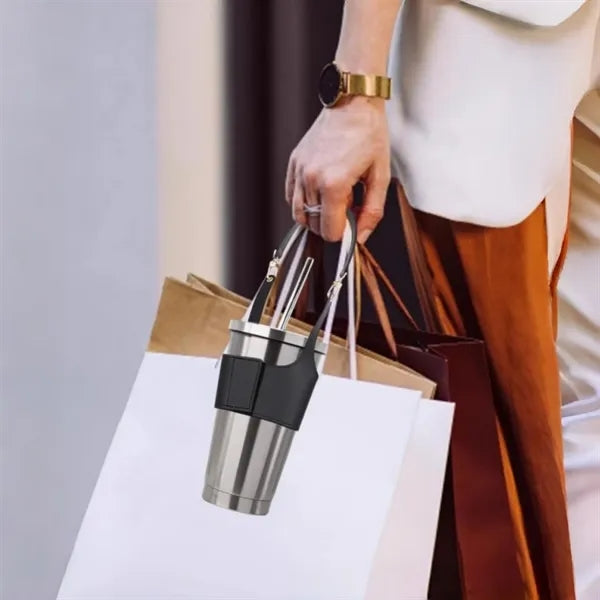 PU Leather Water Bottle Sleeve Holder Bag Outdoor
