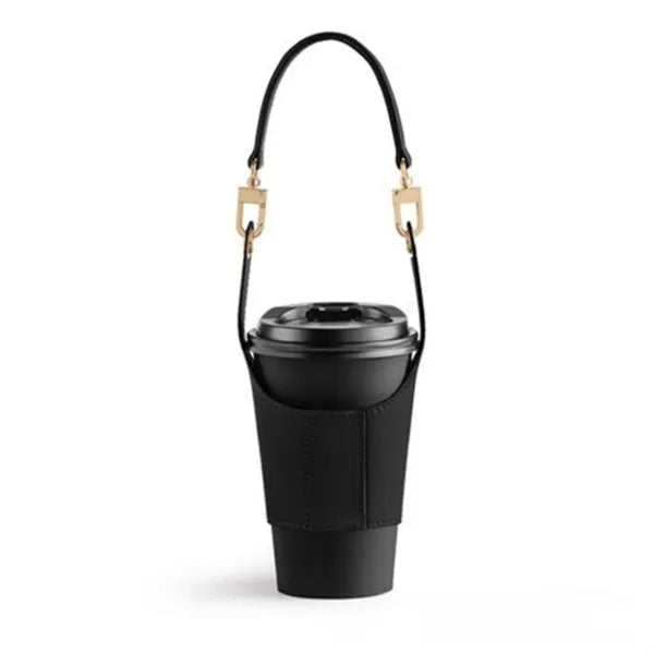 PU Leather Water Bottle Sleeve Holder Bag Outdoor