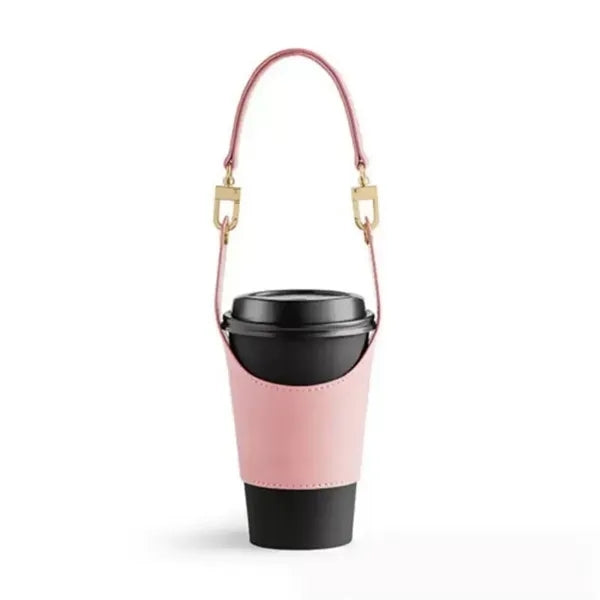 PU Leather Water Bottle Sleeve Holder Bag Outdoor