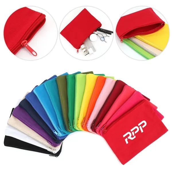9" x 6" Solid Color Cotton Canvas Multi Purpose Organizer Zi