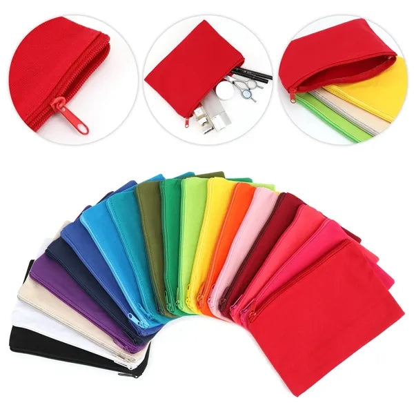 9" x 6" Solid Color Cotton Canvas Multi Purpose Organizer Zi