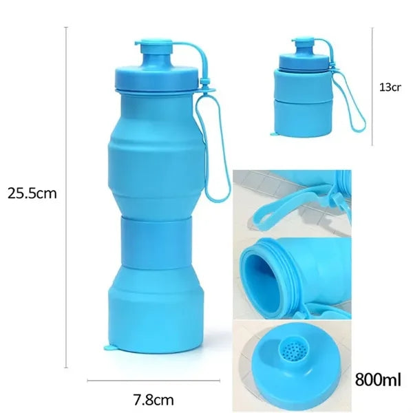 800ML Silicone Collapsible Water Bottles