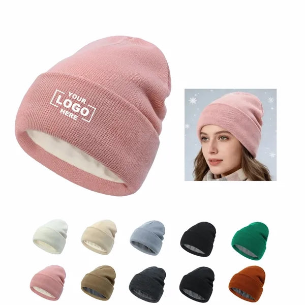 Durable Acrylic Knit Beanie with Fleece Lining