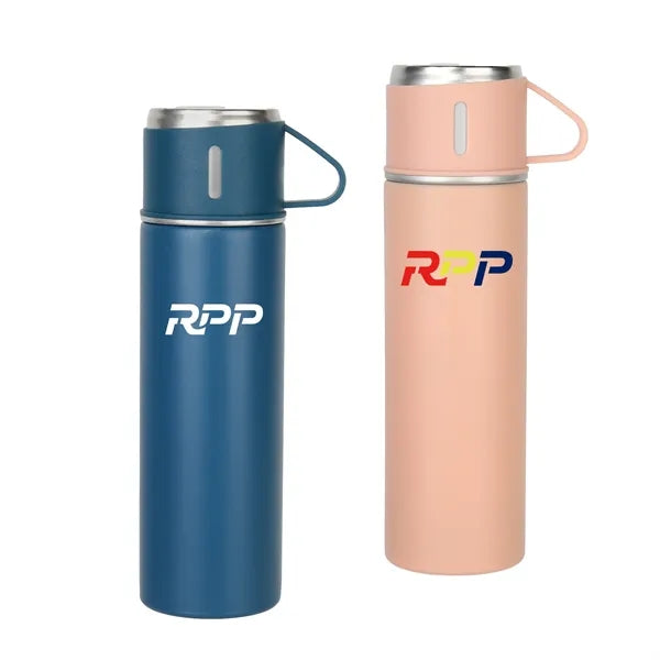 17 Oz Vacuum Insulated Flask Stainless Steel Bottle With Cup