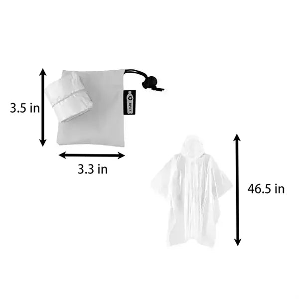 Packable Semi-Transparent Rain Poncho With RPET Pouch