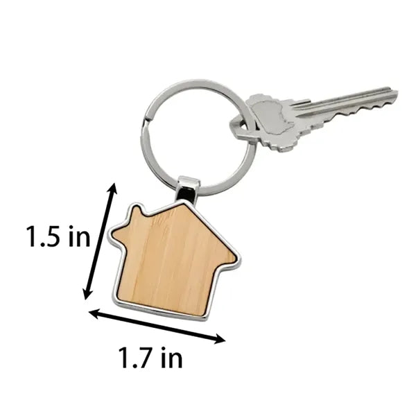Bamboo House Shape Keychain