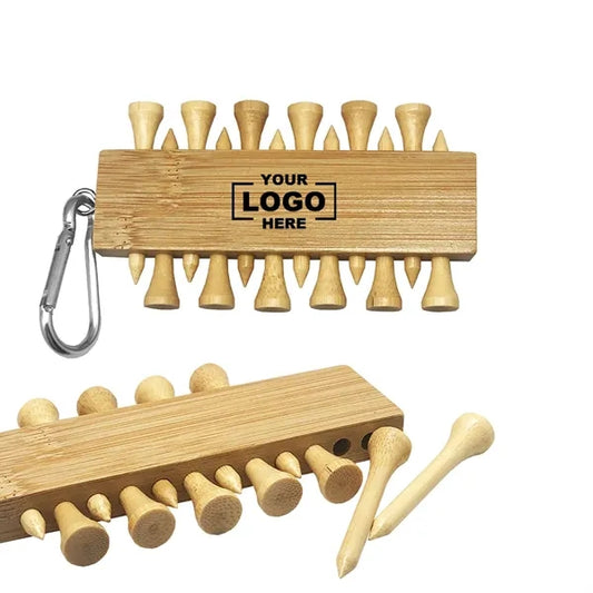 Bamboo Golf Tee Set With Keychain