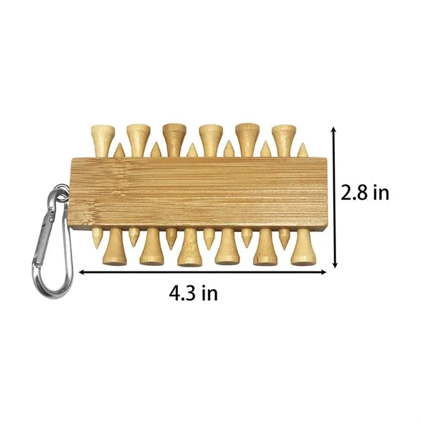 Bamboo Golf Tee Set With Keychain
