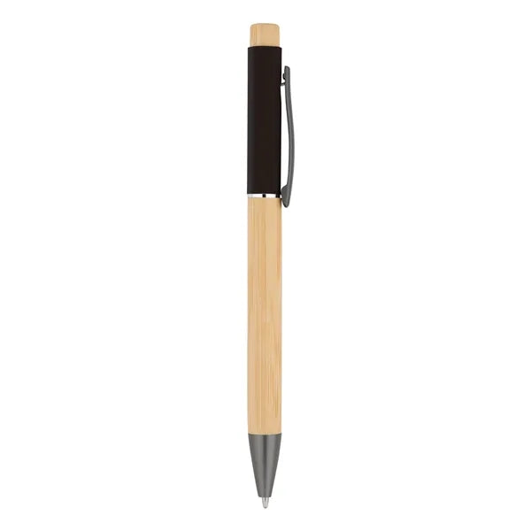 Bamboo Barrel with Gunmetal Clip Pen