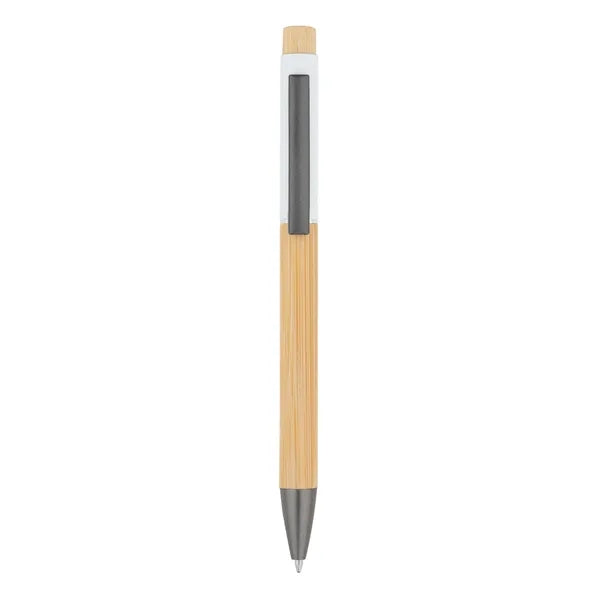 Bamboo Barrel with Gunmetal Clip Pen