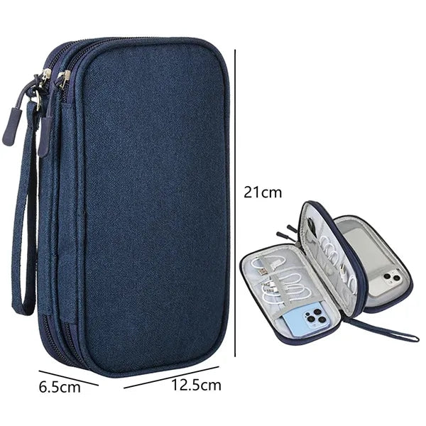 Portable Electronics Cable Accessories Organizer Case