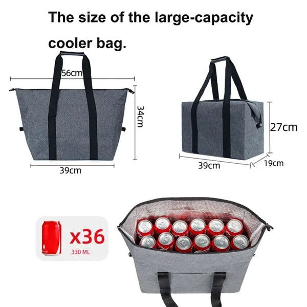 20L Large-Capacity Tote Bag Cooler Bag for Picnics & Grocery