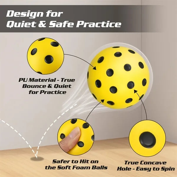 Quiet Foam Pickleball Practice Balls IndoorOutdoor