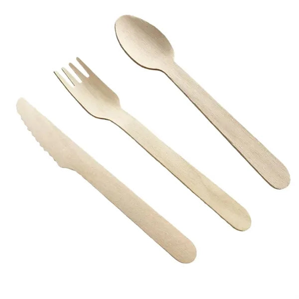 Disposable Wooden Flatware Knife Fork Spoon Cutlery