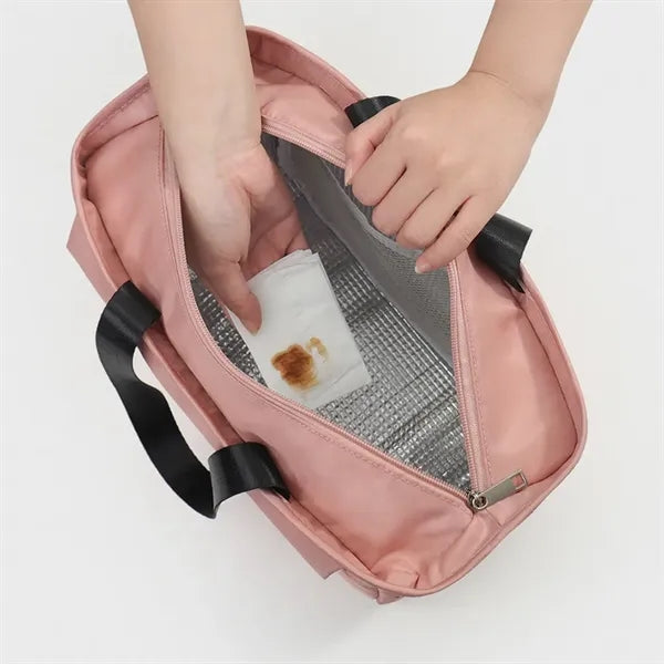 Pink Polyester Lunch Bag Or Cooler Bag