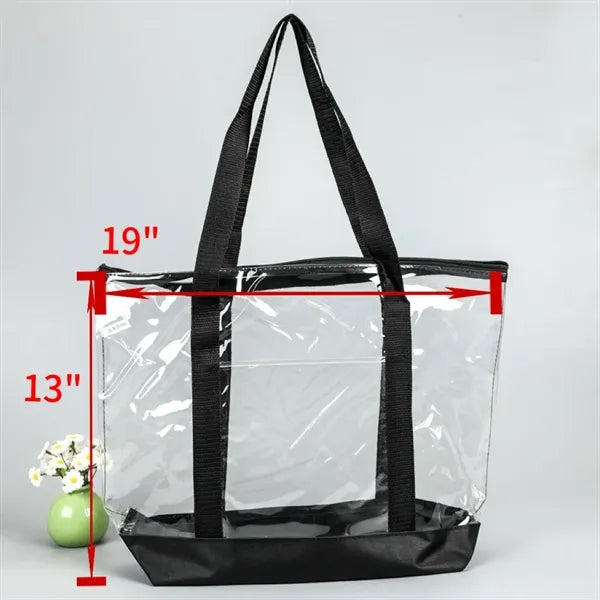BONDl Jumbo Clear Zippered Tote Bag