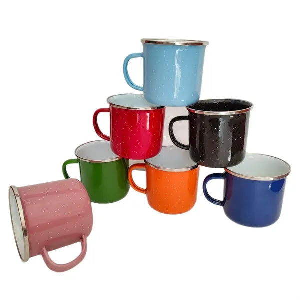 12 OZ Stainless Steel Metal Cup Campfire Enamel Mug
