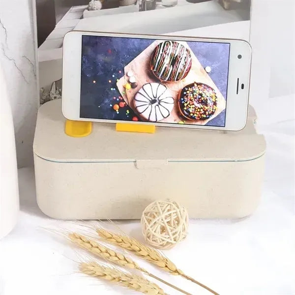 Wheat Straw Lunch Set With Phone Holder