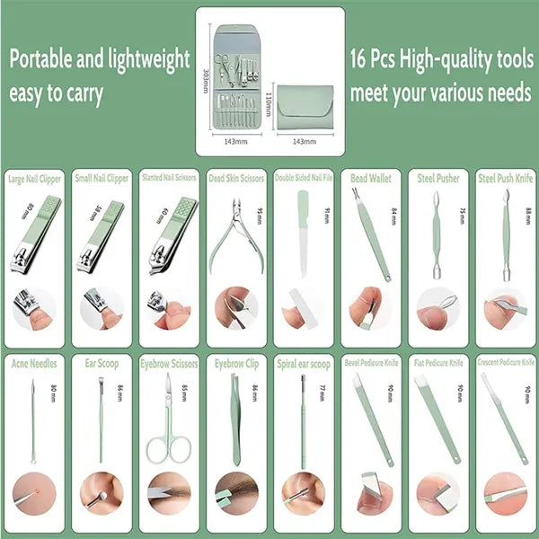 Stainless Steel Nail Clipper Set Folding Bag
