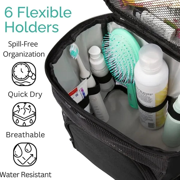 Portable Hanging Mesh Shower Bag with Hook