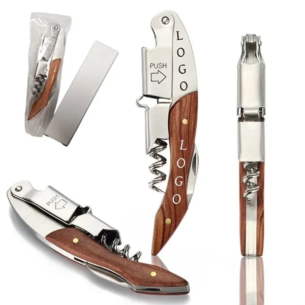 Stainless Steel Corkscrew with African Padauk Wood Handle