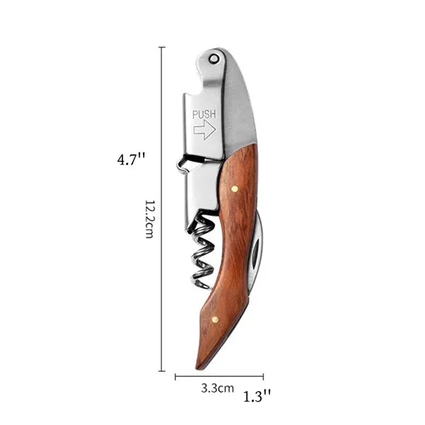 Stainless Steel Corkscrew with African Padauk Wood Handle