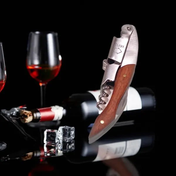 Stainless Steel Corkscrew with African Padauk Wood Handle
