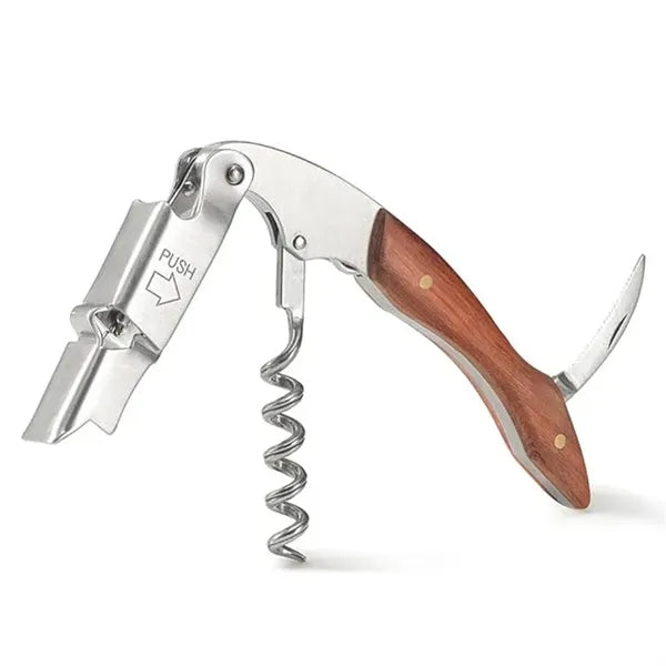 Stainless Steel Corkscrew with African Padauk Wood Handle