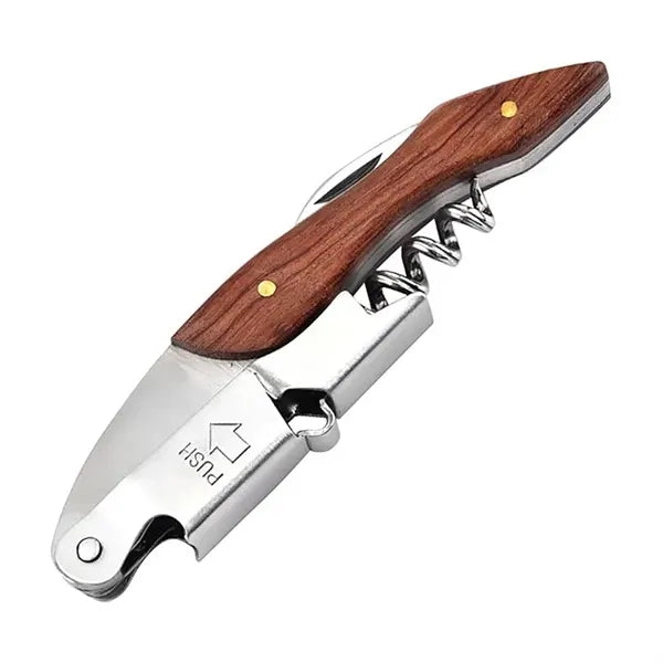 Stainless Steel Corkscrew with African Padauk Wood Handle