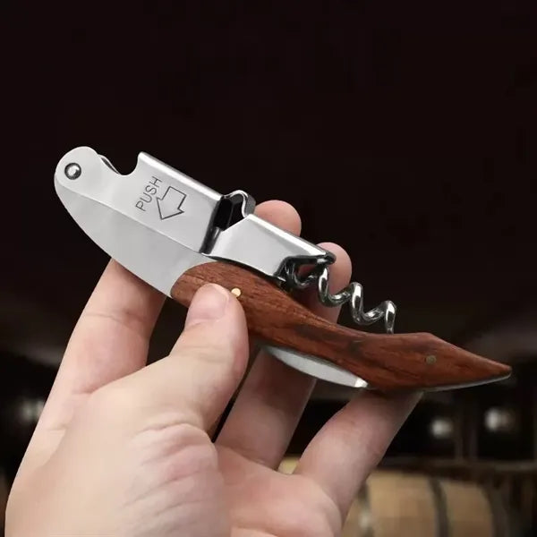 Stainless Steel Corkscrew with African Padauk Wood Handle