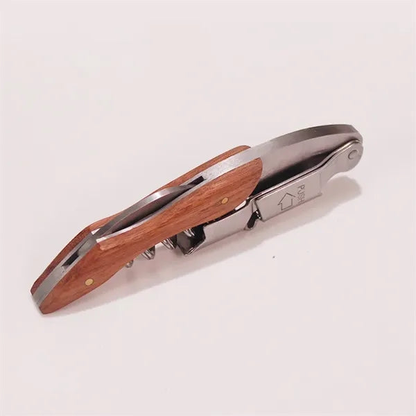 Stainless Steel Corkscrew with African Padauk Wood Handle