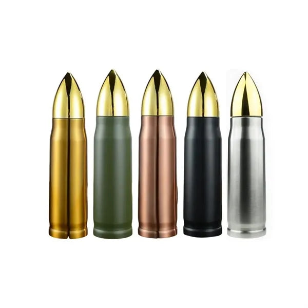 17 oz. Bullet Shaped Stainless Steel Vacuum Bottle