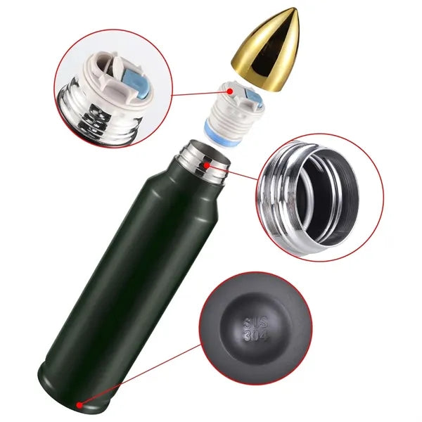 17 oz. Bullet Shaped Stainless Steel Vacuum Bottle