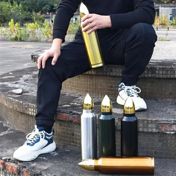 17 oz. Bullet Shaped Stainless Steel Vacuum Bottle