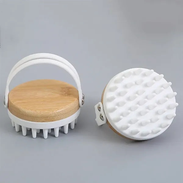 Bamboo Wood Silicone Shampoo Brush