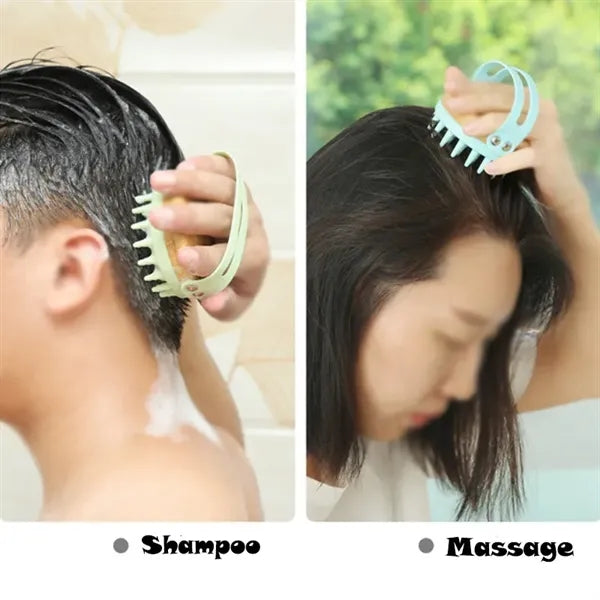 Bamboo Wood Silicone Shampoo Brush