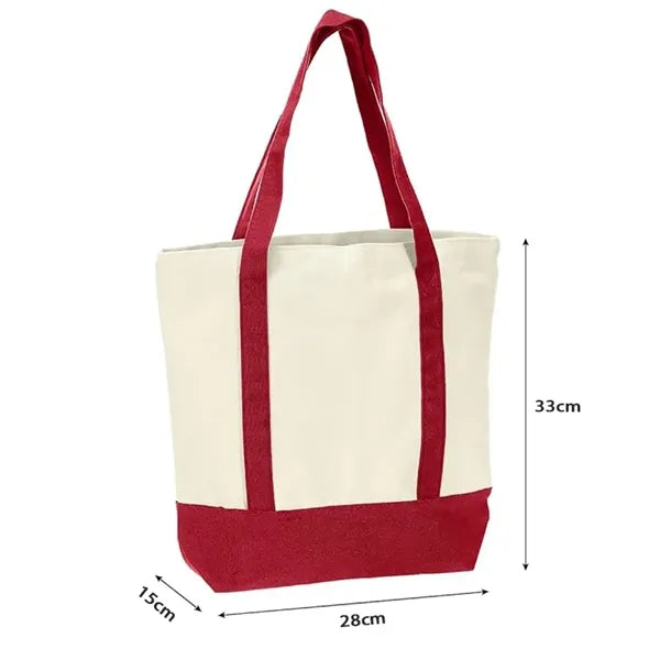 Canvas Tote Bag with Pockets 13" x 11" x 6"