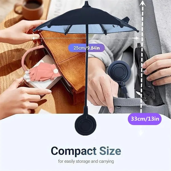 Magnetic Mini Phone Umbrella Adjustable Sun Shade Shield