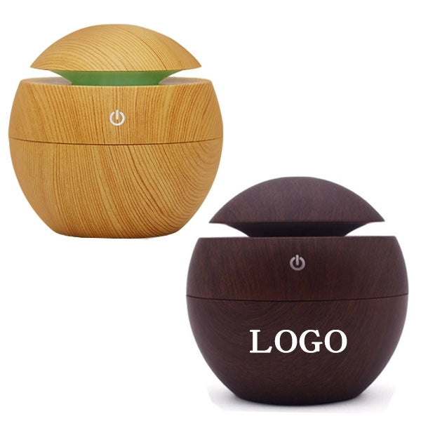 USB Wood Grain LED Lights Air Humidifier