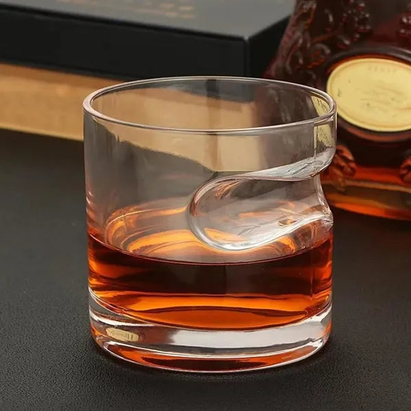 12 oz. Round Wave Whiskey Glass with Grip Curve