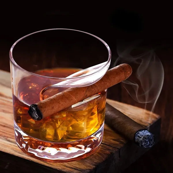 12 oz. Round Wave Whiskey Glass with Grip Curve
