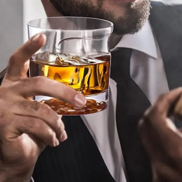 12 oz. Round Wave Whiskey Glass with Grip Curve