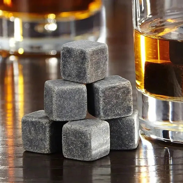 Whiskey Stones Set with Velvet Pouch for Chilling Drinks