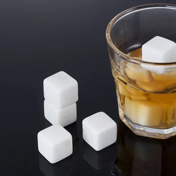 Whiskey Stones Set with Velvet Pouch for Chilling Drinks