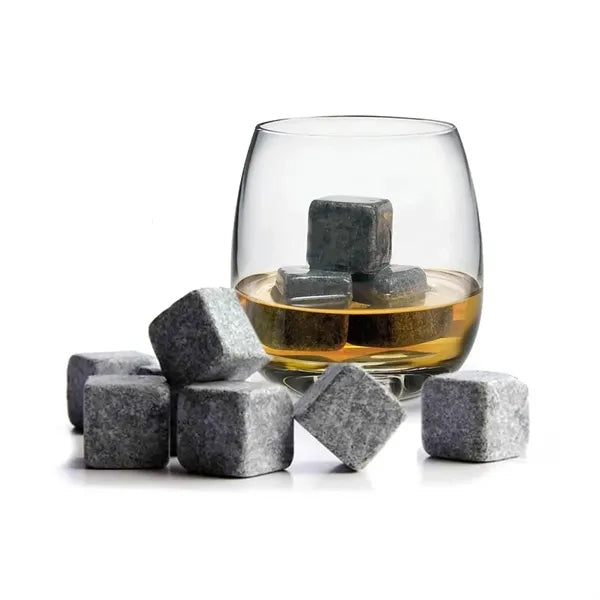 Whiskey Stones Set with Velvet Pouch for Chilling Drinks