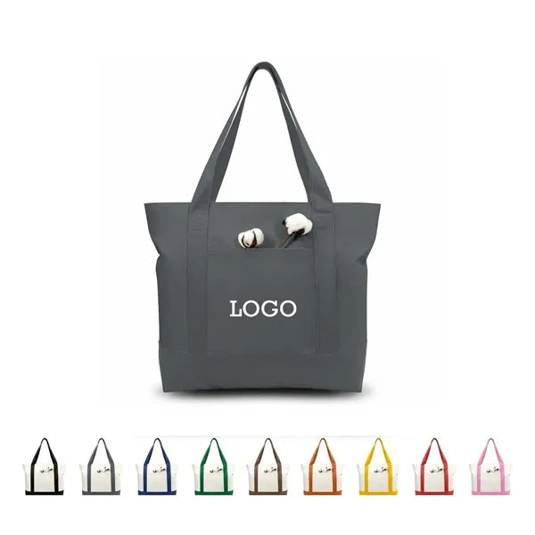 Canvas Tote Bag with Zipper